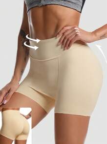 High Waist Shorts Ice Silk Seamless Boxer Brief Short Panties Double Layer Under The Skirt Panties Traceless Underwear Underpants Short Pants Lingeries