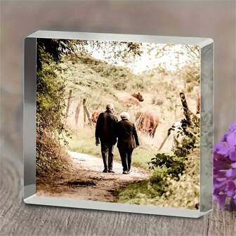 Custom Acrylic Photo Frame, Personalized Couple & Family Portraits, Elegant Home Decor, Perfect Gift For Friends & Family, Artistic Craft Tool, 3D Acrylic Frame, No Power Required