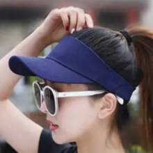 Solid Color Sports Sun Hat, Adjustable Brimless Baseball Cap For Outdoor Golf, Tennis, Running, Women UV Protection Sun Visor Hat, Summer White Breathable Adjustable Cap For Beach, Golf, Tennis