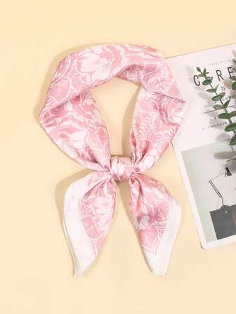 1 件女士印花围巾工作领带时尚发带 70 方形缎面丝绸头巾适合商务、休闲和街头时尚头巾、发带、头带非常适合装扮您的外观