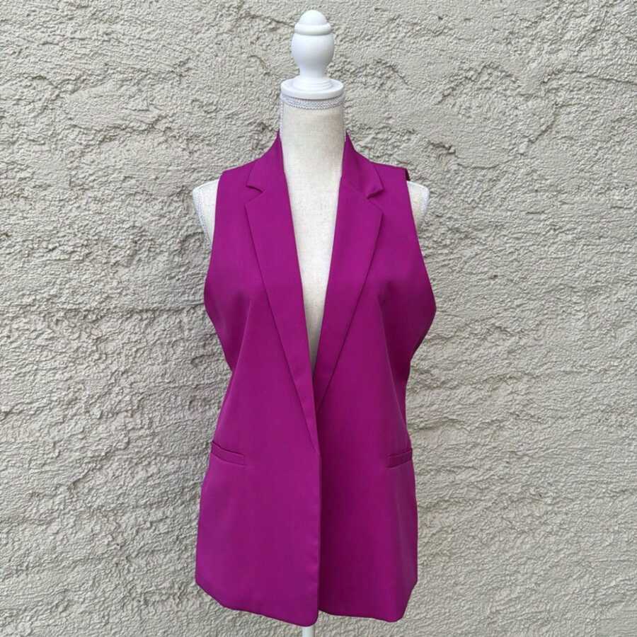 Chaleco sin mangas de mujer casual - Rosa Fucsia - Ver 1