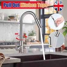 Modern Mono Kitchen Sink Mixer Tap With Pull-Out Swivel Spray Head And Single Lever Control - Default - View 3