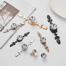 1 Pc Luxury Crystal Handles Zinc Alloy Single Hole Furniture Handle Cabinet Door Pulls Wardrobe Dresser Drawer Knobs Furniture Hardware