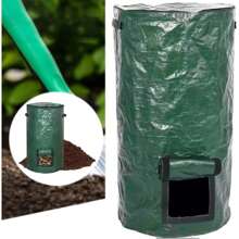 1 confezione di sacchi per compostiera, sacchi per rifiuti da giardino riutilizzabili da 34 galloni (circa 91,6 L), sacchi per prato, sacchi per giardino, sacchi per compost, bidoni della spazzatura con coperchio con cerniera e manici, per foglie e carico di rifiuti