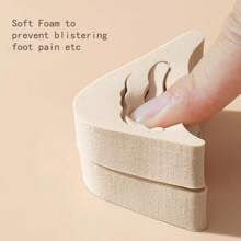 4 Pairs Beige High Heel Toe Pads, Thick Shoe Inserts For Resizing Shoes, Prevent Pain, Slip And Heel Dropping