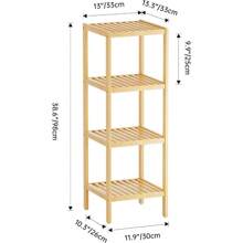 4-Tier Bamboo Rack Organizer, Multifunctional Shelving Unit For Living Room Bedroom Kitchen (Natural) - Natural - View 3