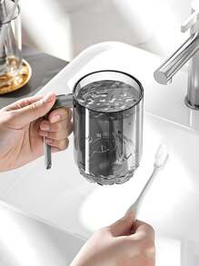 1pc Luxury Scandinavian Style Reusable Unbreakable Bathroom Cup, 300-400ml Mouthwash Cup, Easy Clean Plastic Toothbrush Holder Ideal For Bathroom Home Bathroom Decor Fall Decor