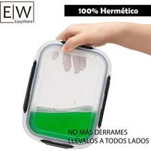 Juego de recipientes de vidrio sellados con tapas fáciles de usar, material resistente al calor para cocina, horno, refrigerador, congelador (juego de 10 recipientes (20 piezas)) - JUEGO 20 RECIPIENTES (40 PZ). - Ver 11