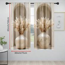 2 Stücke Dekorative Vorhänge im Boho-Stil mit Stangen-Tasche Design - Einfach aufzuhängen, halbtransparenter Polyester, maschinenwaschbar - ideal für Wohnzimmer, Schlafzimmer, Büro, Küche, Café - verleiht jedem Raum einen festlichen Charme, Schlafzimmervorhänge|Boho-Stil Vorhänge|Polyestervorhänge, Wohnzimmervorhänge - Verschiedenfarbig - Übersicht 12