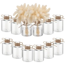 1/2/3/4/6pcs Plastic Flower Vases, Bulk, Suitable For Dining Table Decor; 4.7 Inch Hyacinth Avocado Flower Vases, Bulk; Small Bulb Flower Containers, Suitable For Wedding Banquet Hall Dining Table Decor, Home Decor, Room Decor, Vases, Glass Vases - Clear - View 2