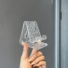 1/2 件水波纹亚克力手机展示架适用于卧室、客厅、办公室、手机和平板电脑休闲支架 - 透明 - 查看 5