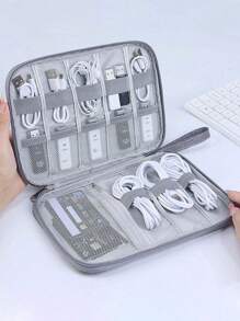 1pc Multifunctional Travel Storage Bag, Pencil Case, Stationery Pouch, Card Holder, Digital Organizer, Jewelry Bag, Utility Pouch, Document Folder, Pen Case, Watch Storage Bag, Suitable For Charging Cables, Power Banks, Earphones And Other Digital Devices Storage, Multi-Purpose Cable Organizer, Digital Accessories Protective Case, Travel Essentials,Back To School,School Supplies,Pencil Pouch,School Bag
