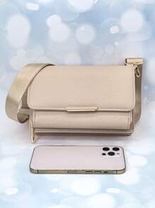 Nueva bolsa de mensajero, un bolso multifunción de gran capacidad con cremallera de doble capa, cartera para teléfono móvil, moda sencilla y deliciosa, imagen suave, tiempo libre, citas, para mujeres, cartera, cartera, cartera