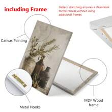 Set de 3 lienzos de arte moderno y vintage sin marco con rama de olivo - Perfecto para decoración de sala de estar y dormitorio, arte de pared, póster