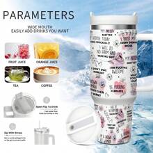1 40 Oz Stainless Steel Tumbler Cup With Lid And Straw, Gift For Women And Moms, Incontain BPA , Suitable For Hot And Cold Beverages, Christmas, Thanksgiving, Valentine's Day, Mother's Day, Graduation Gifts. Perfect For Everyday Life, Home And Kitchen Use