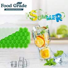 Honeycomb Silicone Ice Tray - Hexagonal Ice Cube Mold, Honeycomb Ice Cube Ice Making Box Freezing Mold, Making Perfectly Shaped Ice Cubes And Ice Balls - Multicolor - View 3