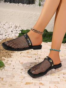 2025 Najnowsze klasyczne europejskie i amerykańskie płaskie buty z odkrytymi palcami dla kobiet