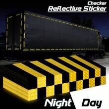 DOT-C2 Conspicuity Checker Reflective Tape - 1 Foot Per Stripe For Enhanced Safety Warning On Trailers - Black / White - View 8