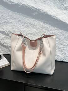 1pc Fashion High Capacity Commuter Versatile Tote Bag, Women's New Design Shoulder Bag 2025