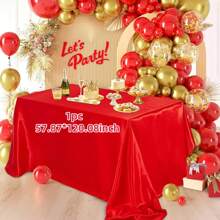 1/2 件装柔软缎面长方形桌布，57.87*102.36/120.08 英寸，适用于餐厅、节日晚宴、婚礼、派对、宴会桌，紫色（数量可选） - 純色 - 查看 17