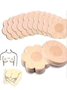 Set de 10 piezas/20 piezas/50 piezas Parche desechable para pezones, parche antideslizante de verano invisible, transpirable y antialérgico, parche para el pecho para vestido de novia, baile, estudiante, maratón, deportes, y antifricción para el verano