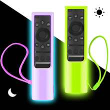 1 paquet de boîtier en silicone compatible avec la télécommande de télévision intelligente Samsung 2021/2022, housse de protection compatible avec la télécommande à cellule solaire universelle Samsung, avec dragonne antidérapante et qui brille dans le noir