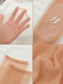 2 paia/10 paia di calze trasparenti per caviglie da donna, traspiranti, con punti in silicone massaggianti per alleviare la stanchezza, calzini equipaggio trasparenti antiscivolo e resistenti alla lacerazione