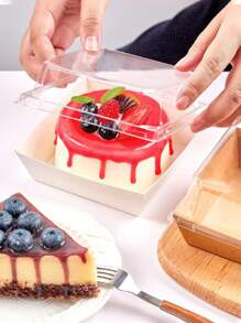 1件生日蛋糕盒透明蛋糕盒烘焙包装盒蛋糕盒/不含丝带（使用前请撕掉保护膜）