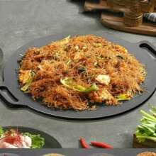 [Chảo rán bằng gang xám Rock Texture] Đáy phẳng dày có tay cầm chống trượt hình chữ U kép, thích hợp cho bếp gas và bếp từ, chảo chống dính để chiên, om, đồ nấu bằng gang chống gỉ đa năng cho nhà bếp - màu đen - Xem 5