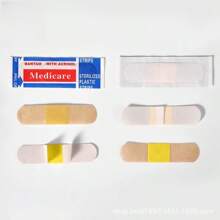 100片装无纺布伤口敷料创可贴、无纺布绷带、止血布、紧急家庭急救包 - 彩色 - 查看 4