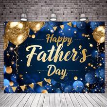 1 Happy Father's Day Background - I Love Dad Flash Photography Background, Suitable For Father's Day Party Decoration, Family Photo Booth, Thank You Dad Holiday Shirt Tie Hat Theme, Polyester Material, Multi-Purpose, Father's Day Gift