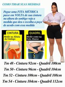 Bermudas Plus Size Sarja Preta Shorts Com Lycla (Elastano)