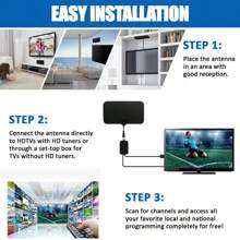 4K 1080P Digital TV Antenne mit hoher Auflösung, Keine Installation erforderlich, für Wohnzimmer und Schlafzimmer, kostenloser ATSC Digital TV Empfänger, dünne HDTV Antenne für den Heimgebrauch