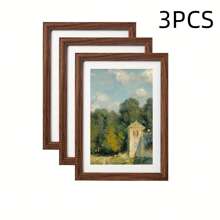 3pcs Classic Wooden Picture Frames 5x7 6x8 8x10 A4 A3 Inches Horizontal Rectangle For Desktop Display, Suitable For Wall & Desk, Home Decor, 5D Diamond Painting Frame, Ideal For Home, Office, Birthday, Mother's Day, Father's Day, Easter, Thanksgiving Gifts Graduation - Multicolor - View 9