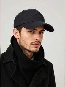 大檐刺绣棒球帽，休闲韩版字母檐帽，硬顶新款男士防晒帽，涤纶刺绣防风棒球帽，春秋冬