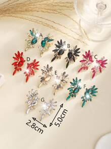 1 Pair Bohemian Oversized Rhinestone Luxury Exquisite Versatile Earrings - Multicolor - View 9