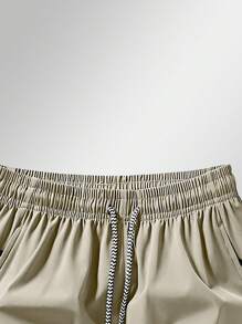 Herren Anti-Verlust Reißverschlusstaschen Kordelzug Taille Sport Shorts