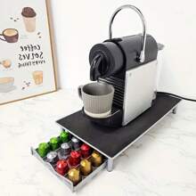 1 件咖啡胶囊收纳架，抽屉式咖啡胶囊架，可调节宽度和拉出式金属收纳架，适用于厨房、办公室、咖啡店 - 兼容各种咖啡胶囊 - 台面或橱柜整理器 回到学校