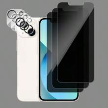 6er Set: 3 Stück Anti-Spähschutz gehärtetes Glas Displayschutz + 3 Stück 3D Kamera Linsenschutz, 1:1 Hochauflösende Klarheit, kratzfest, langanhaltend, geeignet für Apple iPhone X/XR/11/12/13/14/15/16/16Pro/16Plus/16Pro Max/16e Komplette Serie