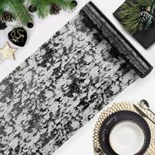 1 pieza Corredor de mesa brillante con malla metálica con purpurina para mesa de decoración de eventos, bodas, duchas nupciales, fiestas de cumpleaños