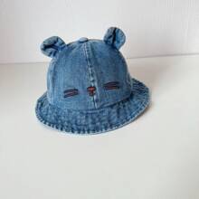 1 pieza Sombrero de cubo para niños de primavera/verano, sombrero de cubo bordado con oso de estilo japonés unisex, protección solar - Multicolor - Ver 12