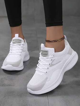 New Plus Size Women Breathable Mesh Casual Sneakers, Soft Sole Soft Surface Running Shoes, Women Sports Shoes, Fashion Lightweight Comfortable Women Flats, Women Jogging Shoes, White Walking Shoes, Women's Road Running Shoes, Men Casual Shoes, Men's Running Shoes, Fashionable White Sneakers, Men's Road Running Shoes