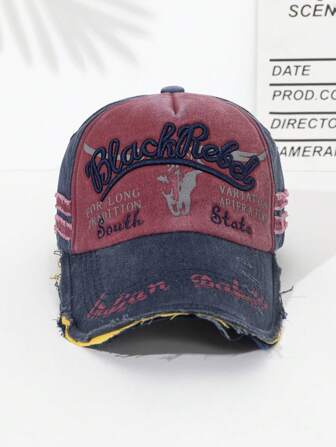 破烂街头风格卡其色棒球帽