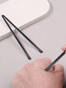 3pcs/Set Angled Liquid Eyeliner Brush Set, Includes Ultra Fine Angled Eyebrow Brush, Liquid Eyeliner Brush, Slanted Angled Eyebrow Brush, Suitable For Beginners