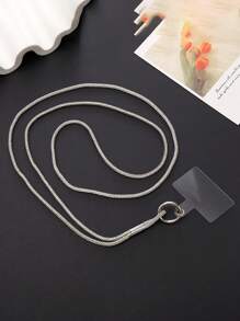 1 pieza Cinta con brillos, cristales y strass con llavero y porta identificación, 7 colores, 65cm de largo, accesorio de moda para móvil, adecuado para todos los regalos de ocasiones, madre, familia, amigos, cumpleaños, vacaciones, adorno para teléfono, cadena para teléfono - Multicolor - Ver 5