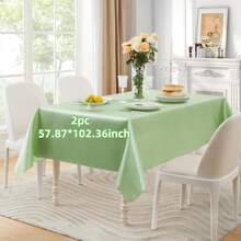 1/2 件装柔软缎面长方形桌布，57.87*102.36/120.08 英寸，适用于餐厅、节日晚宴、婚礼、派对、宴会桌，紫色（数量可选） - 純色 - 查看 28