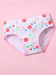 10pcs/Pack Young Girl Panties With Cute Ditsy Floral, Heart Design, Comfortable Briefs & Shorts For Toddlers & Children