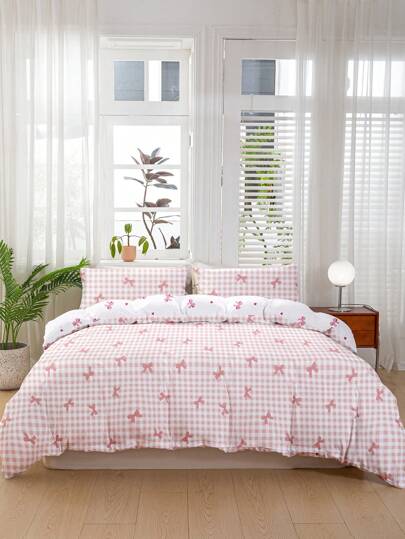 Bộ ga trải giường họa tiết bướm 3 món (1 ga trải giường và 2 vỏ gối), mềm mại và thân thiện với da, phù hợp cho mọi mùa, lý tưởng để sử dụng trong gia đình.