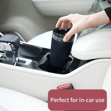 1 pièce Cendrier rond noir en plastique pour voiture, cendrier de voiture simple et style amélioré (avec design de réservoir d'eau, éteint les cigarettes en toute sécurité)