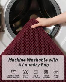 AMOAMI Upgraded Waffle Bath Mat, Super Absorbent Non Slip Bath Mats For Bathroom Floor, Machine Washable Bathroom Rugs With Tassels, Rubber Backed Bathroom Mats, Ultra Soft, 17" X 24", Brown